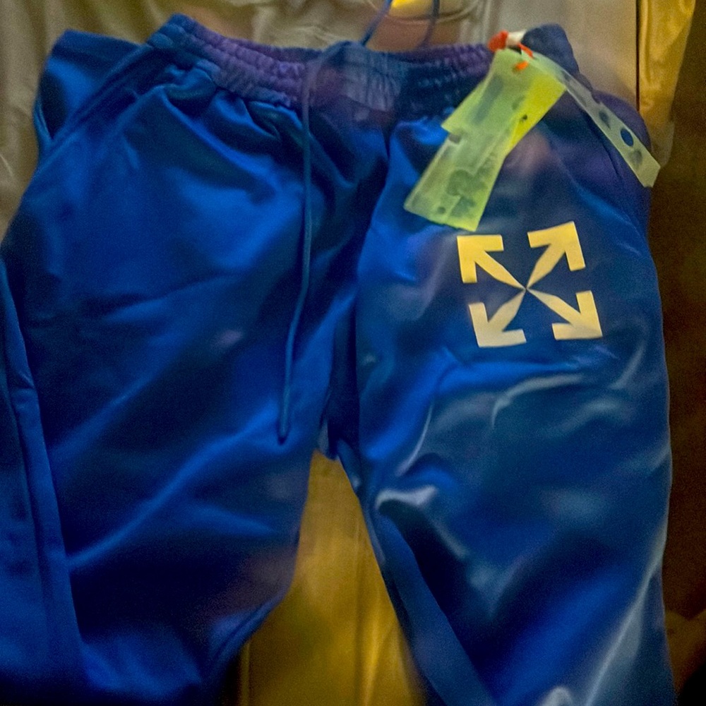 Off-White Blue Sweatpants with White Arrows